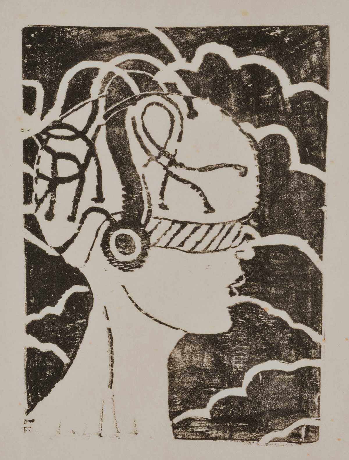 kop draden, houtsnede