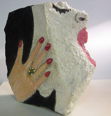 Zangeres achter, gasbeton