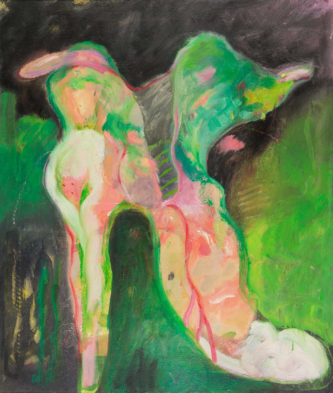 groene laars, olieverf