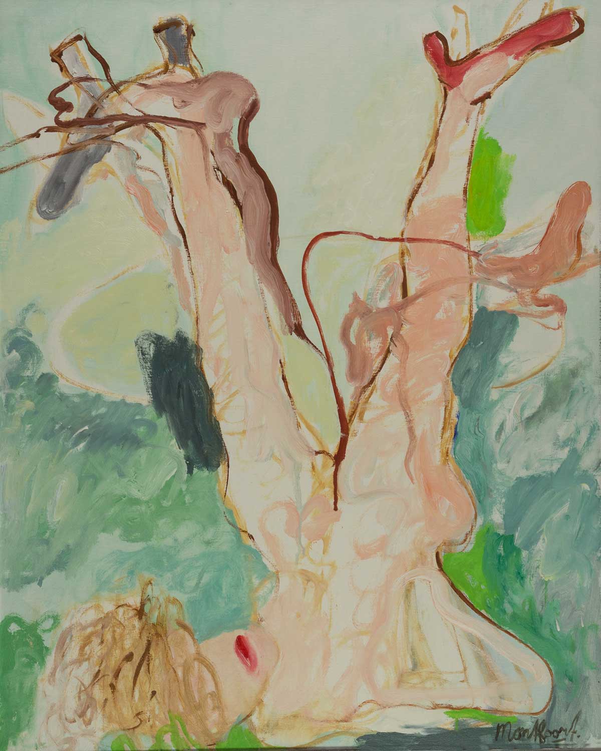 ondersteboven, olieverf