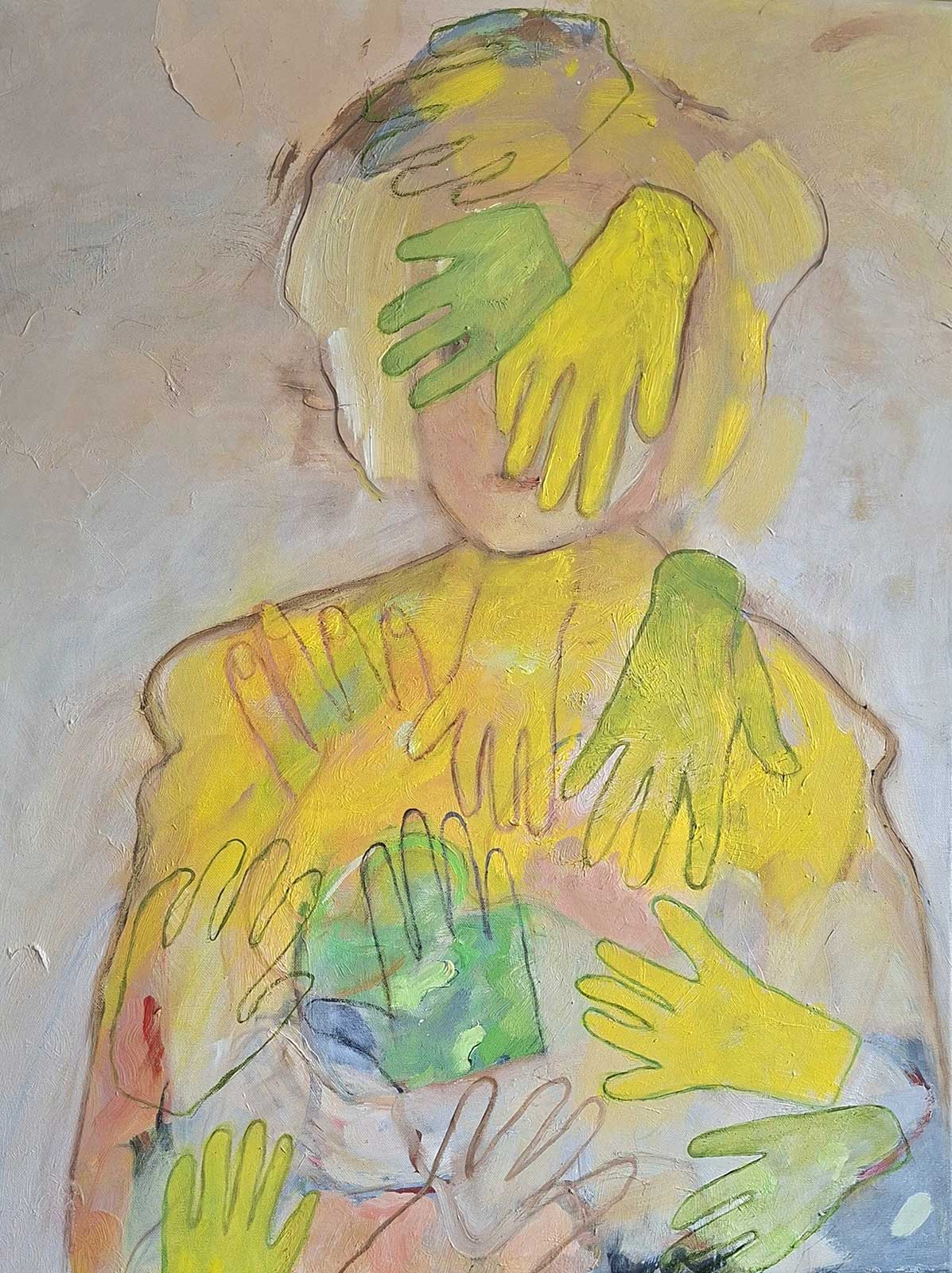 ondersteboven, olieverf