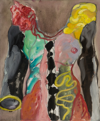 Olieverf schilderij, jurk kleurig van Nella Montfoort