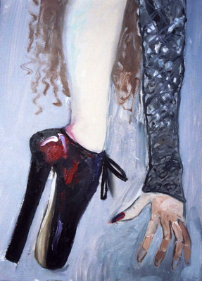 Olieverf schilderij, schoen hand van Nella Montfoort