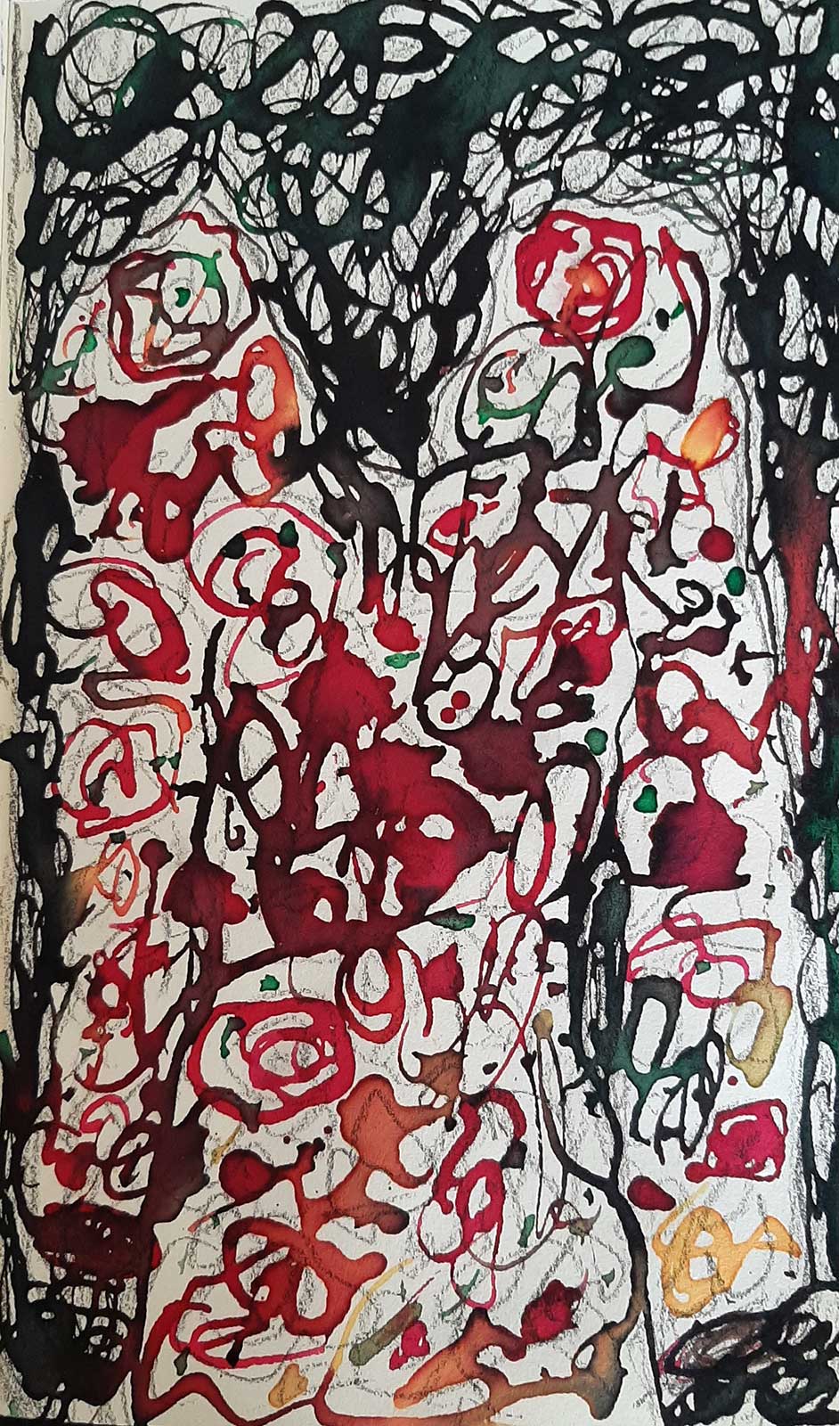 rood wild jurk, inkt