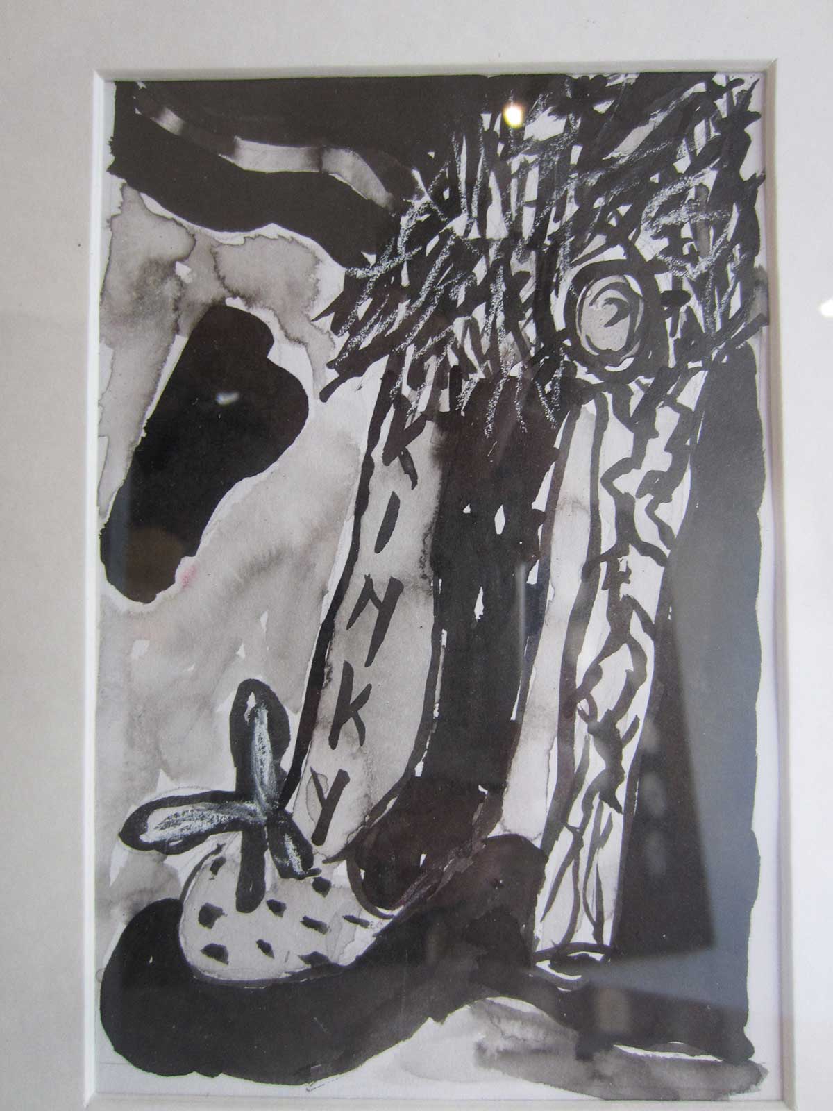 kinky schoen, inkt pastel