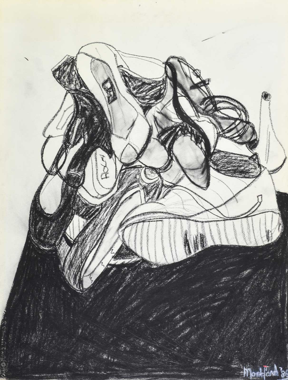 hoop schoenen, houtskool